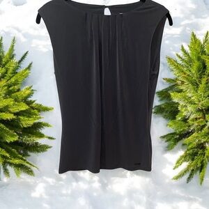 Calvin Kkein Sleeveless Top Size S Pleated in Front Dark Gray